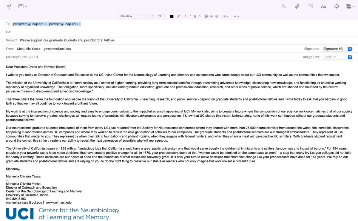 Solidarity for our graduate students and postdoctoral scholars. It’s time for change. #ucstrike #uawonstrike