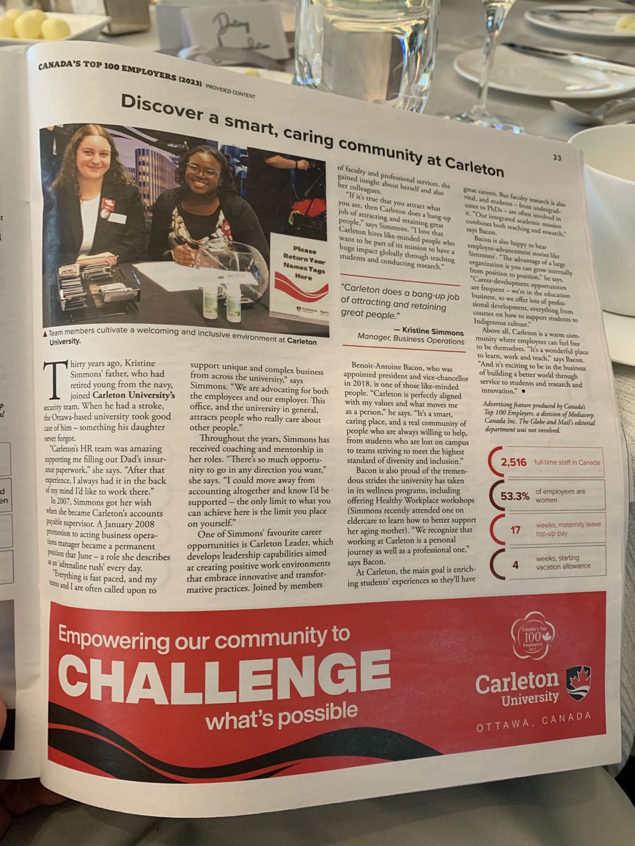 ⁦<a href="/Carleton_U/">Carleton University</a>⁩ #ChallengeWhatsPossible one of Canada’s ⁦<a href="/top_employers/">Canada's Top 100 Employers</a>⁩ 🥳🥳