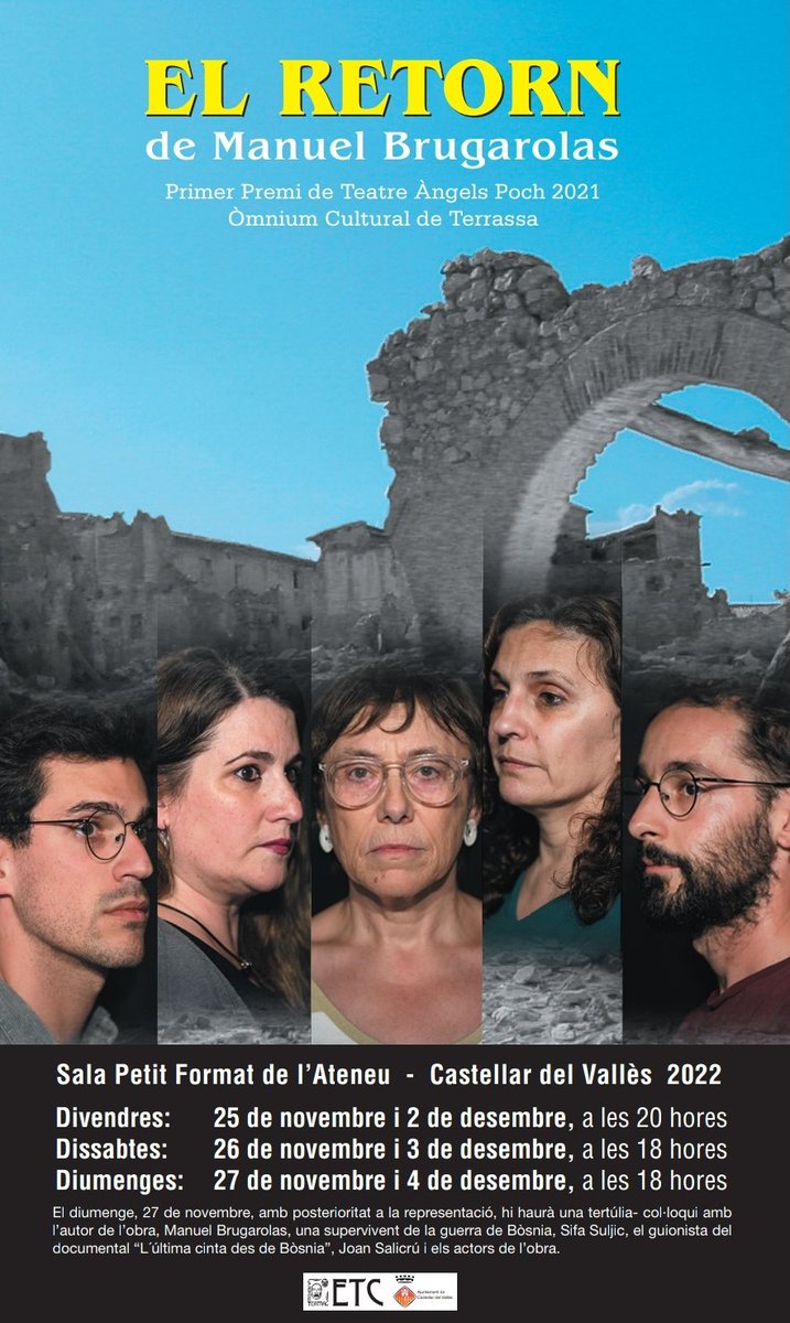 ETCastellar's tweet image. 📣El 25 de novembre estrenem El Retorn🎭
A la Sala de Petit Format
🎟️Reserva l'entrada a esbartteatralcastellar@gmail.com
#ETCastelllar #femcastellar