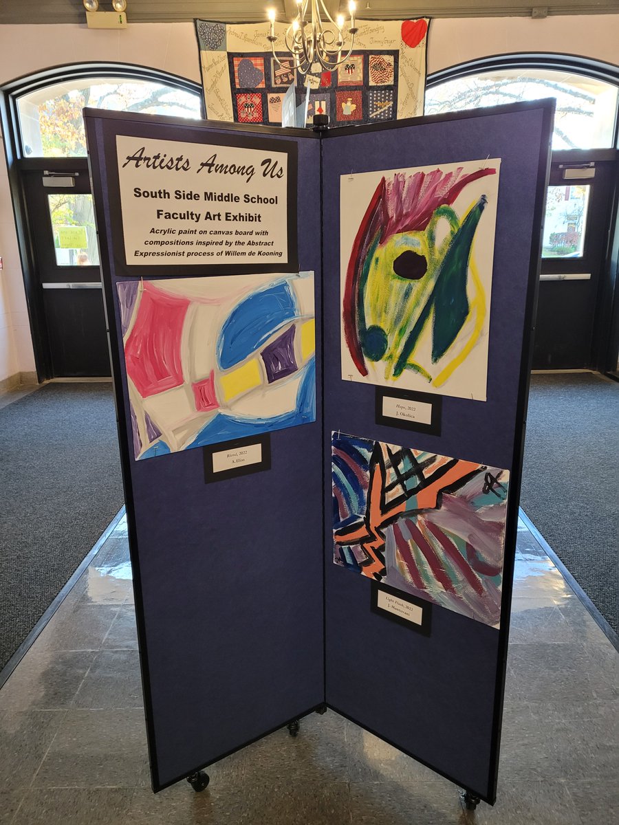 RVC_SSMS's tweet photo. Spotted at SSMS: Check out the amazing artwork created by SSMS teachers under the guidance of our very own Ms. Silecchia-Ferrone #LifeLongLearners #GameOnRVC #SSMScentennial https://t.co/QYRbbhykMk
