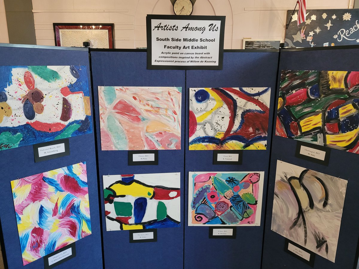 RVC_SSMS's tweet photo. Spotted at SSMS: Check out the amazing artwork created by SSMS teachers under the guidance of our very own Ms. Silecchia-Ferrone #LifeLongLearners #GameOnRVC #SSMScentennial https://t.co/QYRbbhykMk