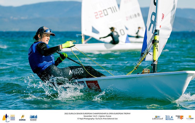 Qualifying over at the European Championships. Gold fleet finals racing coming up. 💫 

Currently in the lead at the half way stage so yellow bib tomorrow.

Happy to be back sailing my ship. ⛵️💙

<a href="/BritishSailing/">British Sailing Team</a> 
@MooreBarlowLLP 
<a href="/Sailingfastuk/">Sailingfast</a> 
<a href="/mustoclothing/">Musto Clothing</a> 
#TeamLymo