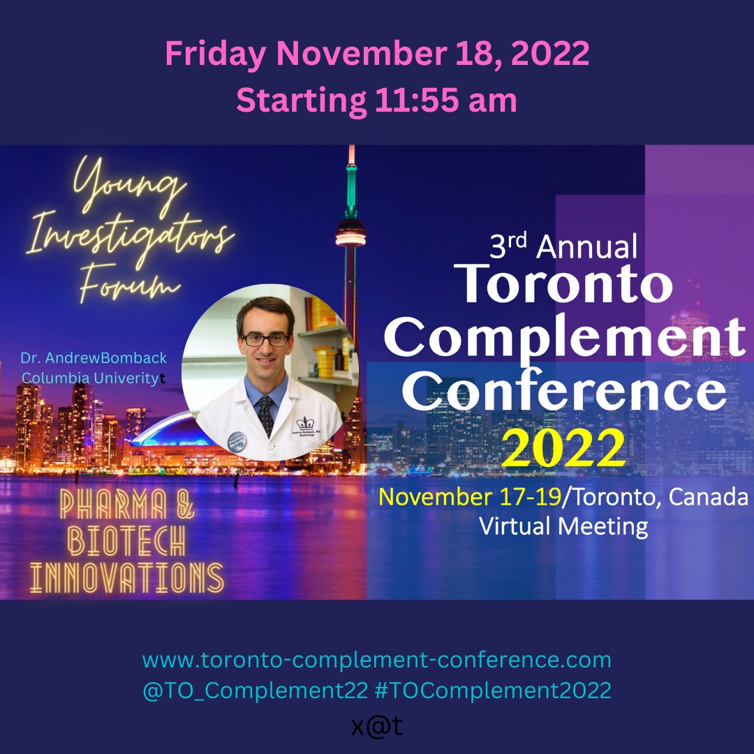 Toronto Complement Conference (@to_complement22) on Twitter photo Day ✌️🏾of the #TOComplement2022
Today:
"Young Investigators Forum"! Research from #Canada #Argentina and #Brazil international juniors from #Italy and #Mexico
#DrAdrewBomback <a href="/Columbia/">Columbia University</a> and
"Pharma and Biotech Innovations" from our #Sponsors
Join us! #ILoveComplement ♥️ Day ✌️🏾of the #TOComplement2022
Today:
"Young Investigators Forum"! Research from #Canada #Argentina and #Brazil international juniors from #Italy and #Mexico
#DrAdrewBomback <a href="/Columbia/">Columbia University</a> and
"Pharma and Biotech Innovations" from our #Sponsors
Join us! #ILoveComplement ♥️