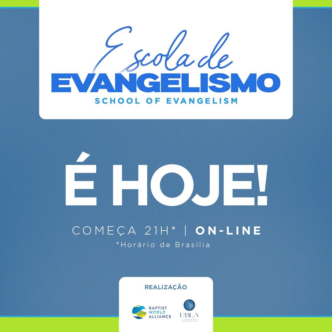 jmncbb's tweet photo. Começa hoje (18) a Escola de Evangelismo, uma grande conferência on-line organizada pela Aliança Batista Mundial e pela União Batista Latino-Americana! Se você já está inscrito no evento, assista ao vídeo: https://t.co/UTatArbl2t e saiba como acessar toda a programação. #JMN2022 https://t.co/2EbxzJHvCd