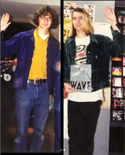 #FlashbackFriday Steve Turner & Mark Arm, in a record store in Japan, sometime in the 90s... 1993? 1992? well, make a guess))