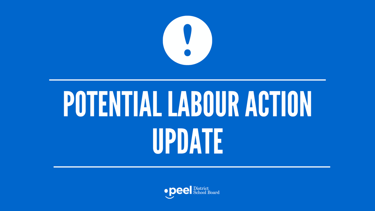 Due to potential labour action, PDSB schools may participate in synchronous remote learning on Monday, Nov. 21.

Read our latest labour update below: peelschools.org/news/important…