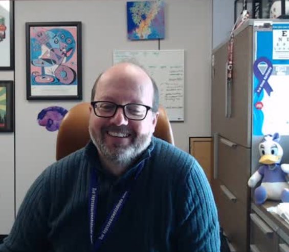 Just had a fabulous chat for the <a href="/EpilepsySparks/">Epilepsy Sparks</a> Insights podcast with <a href="/TheNotoriousEEG/">The Notorious EEG (M. Scott Perry MD)</a> 👏🏻! In fact, we may have to split it into two episodes! Get ready…! Out in December! 
PS Check out the work of <a href="/dhsimmons1/">Dana Simmons 🧠🎨</a> on the wall (the Purkinje neuron)!
#EpilepsyAwarenessMonth #epilepsy