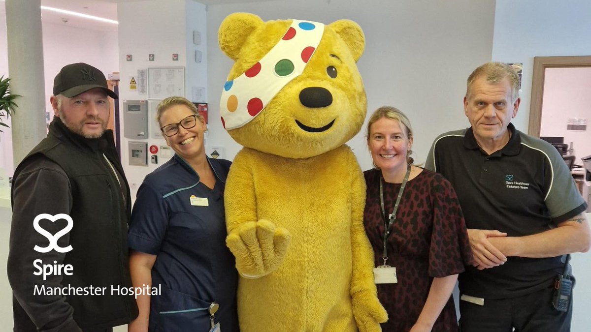 We had a VIP guest at Spire Manchester Hospital today – a very special visit from PUDSEY bear! 💛 

The staff had heaps of fun raising vital funds and are so honoured to be supporting Children in Need! 

#Didsbury #childreninneed