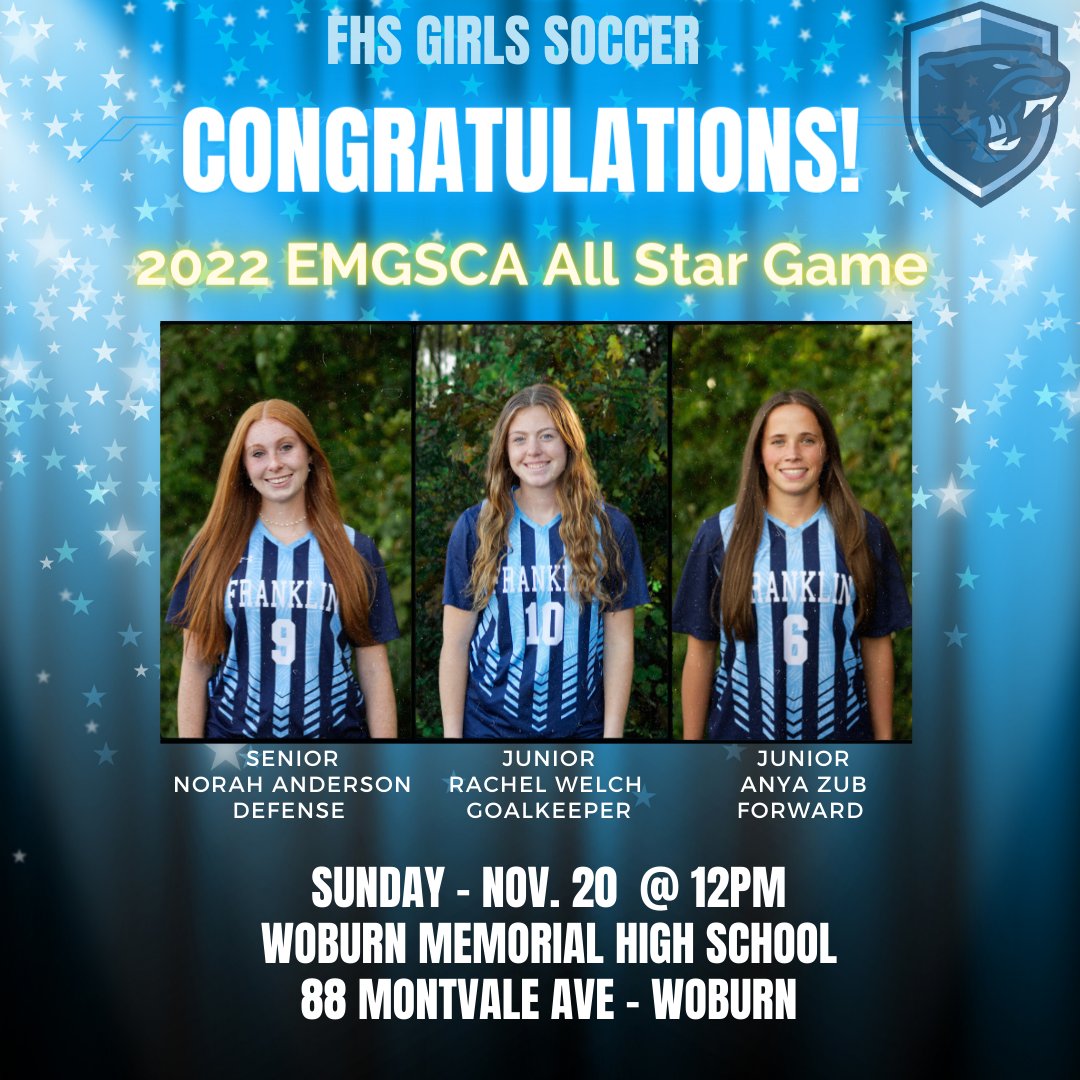 Come out and cheer on these 3 as they represent FHS Girls Soccer on Sunday!