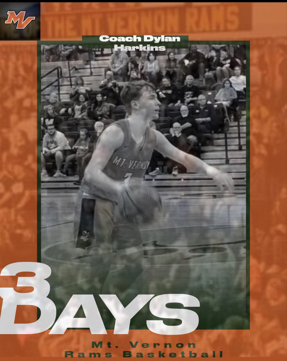 MVTHSRAMSBBALL's tweet photo. 3️⃣ days until the Rams season opener.  Former Ram #3 Coach Dylan Harkins joins the Rams staff this year after playing last season at Rend Lake. Coach Harkins will assist Coach Light at the Freshman level. The Freshman Rams open up at home on Thursday, Dec 1 at 6pm vs Cahokia. https://t.co/NDDxBLL22q