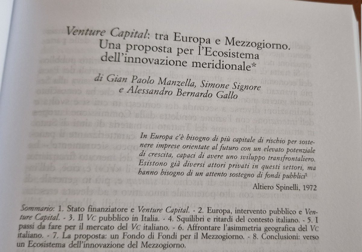 GPManzella's tweet photo. Sul n. 3/2022 della #RivistaGiuridicaMezzogiorno una nostra proposta per portare più Venture Capital nel Mezzogiorno. In linea con l'impegno della Commissione a contrastare il "Divario di Innovazione" europeo e con quello che, già nel lontano 1972, diceva Altiero Spinelli https://t.co/1HqQmZ9lYh