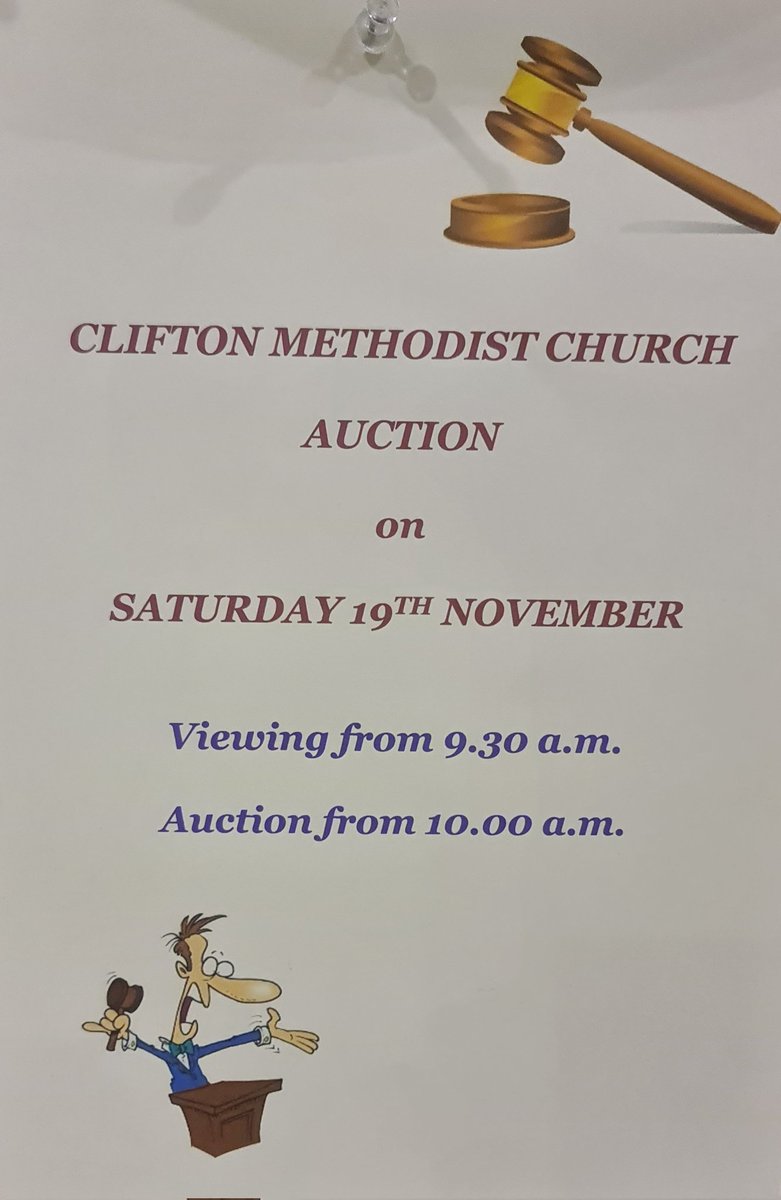 Clifton1902's tweet photo. Our Auction is tomorrow!! 10am start everyone welcome. 50p entry and some great bargains to be had. Refreshments and hot food available! https://t.co/Oy2sy8WQ1B