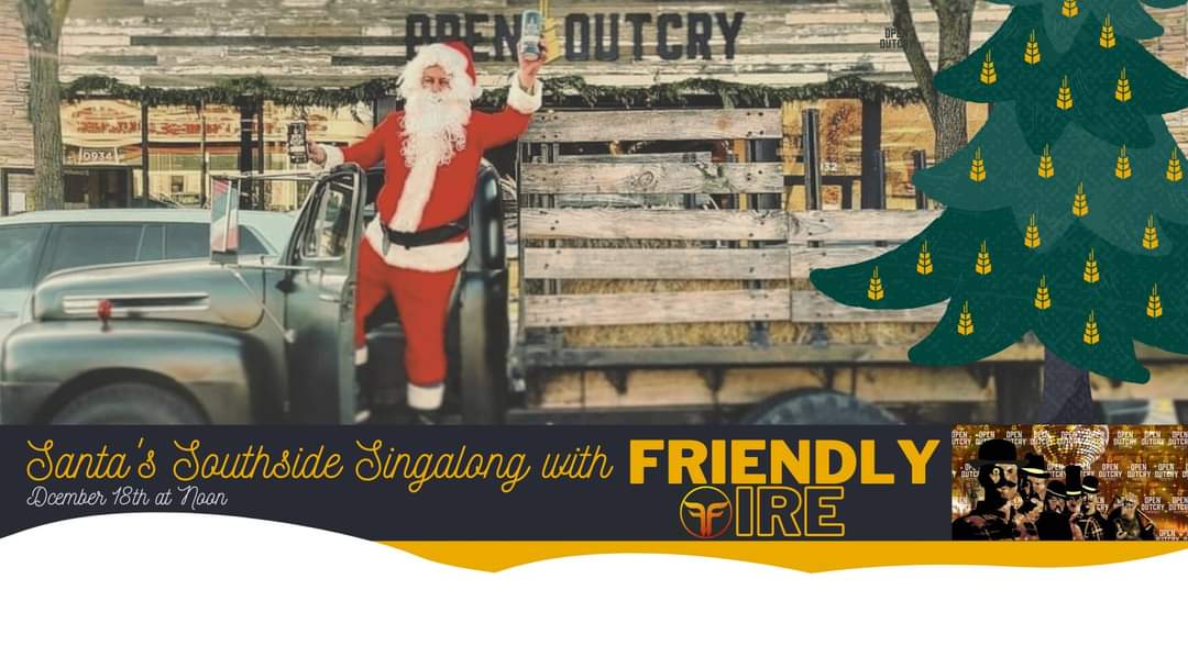 OpenOutcryBrew's tweet photo. Santa #Singalong + Beer?

Yes, please.

Grab an ice-cold Speculator &amp; join us for a Boozy Christmas Singalong brunch with @FriendlyFireChi on Sun, Dec. 18th at noon! Holiday Brunch menu and a visit from the Big Man himself! Kids are welcome.

No cover. For reso, call the brewery. https://t.co/CqhZJr5Y8S