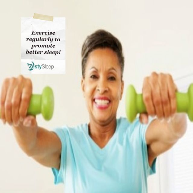DrMartyMartin's tweet photo. SLEEP TIP: Exercise regularly to promote better sleep!

There are few quick fixes in life. This holds true for the relationship between exercise and sleep. Regular exercise is good for sleep. 
https://t.co/HputiNkwMa 
#sleep #sleeptip #sleephealth #zestysleep https://t.co/2MwD6XmPLM