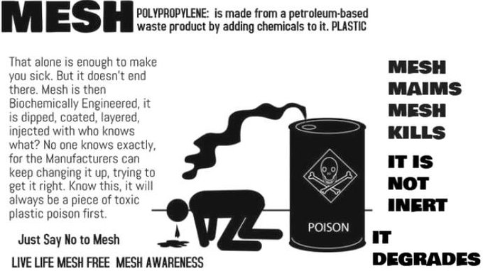 and yet #Doctors permanently embed it into a Human Body Recklessly (Dead Behind Their Eyes) ignoring the #OutComes of 10's and 10's of 1000's #MeshInjured #Worldwide who have serious #Health Decline with Multiple Complex Debilitating Issues because of a #MeshImplant #MeshCrimes