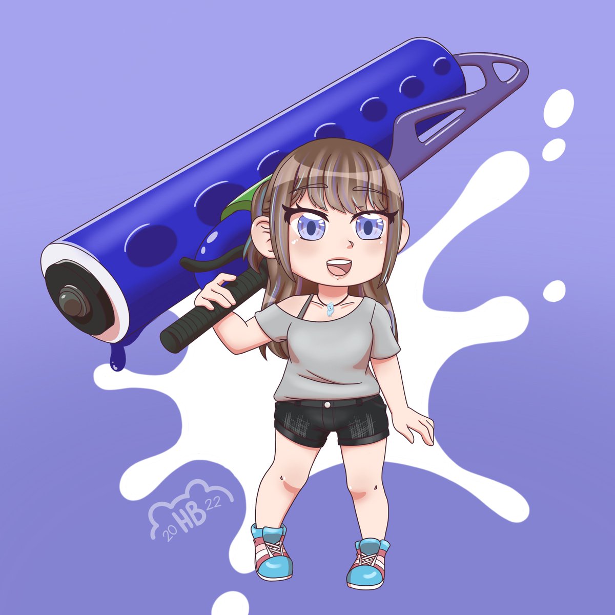 So I was chosen in a Art Raffle! Whoo! Since we had a blast last weekend with the Splatoon Splatfest, I thought this was pretty fitting. :) Thank you <a href="/herenyabean/">🌺 Herenya 🌺</a> for the art! It looks amazing! I love it muchly! Ya'll should give her some love and commission her! <3