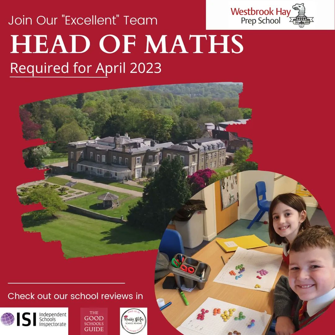 We are looking for an outstanding, highly skilled and inspiring Head of Maths to lead the Maths Department. #maths #mathsteacher #JobVacancy 
 
buff.ly/3rCcZfy