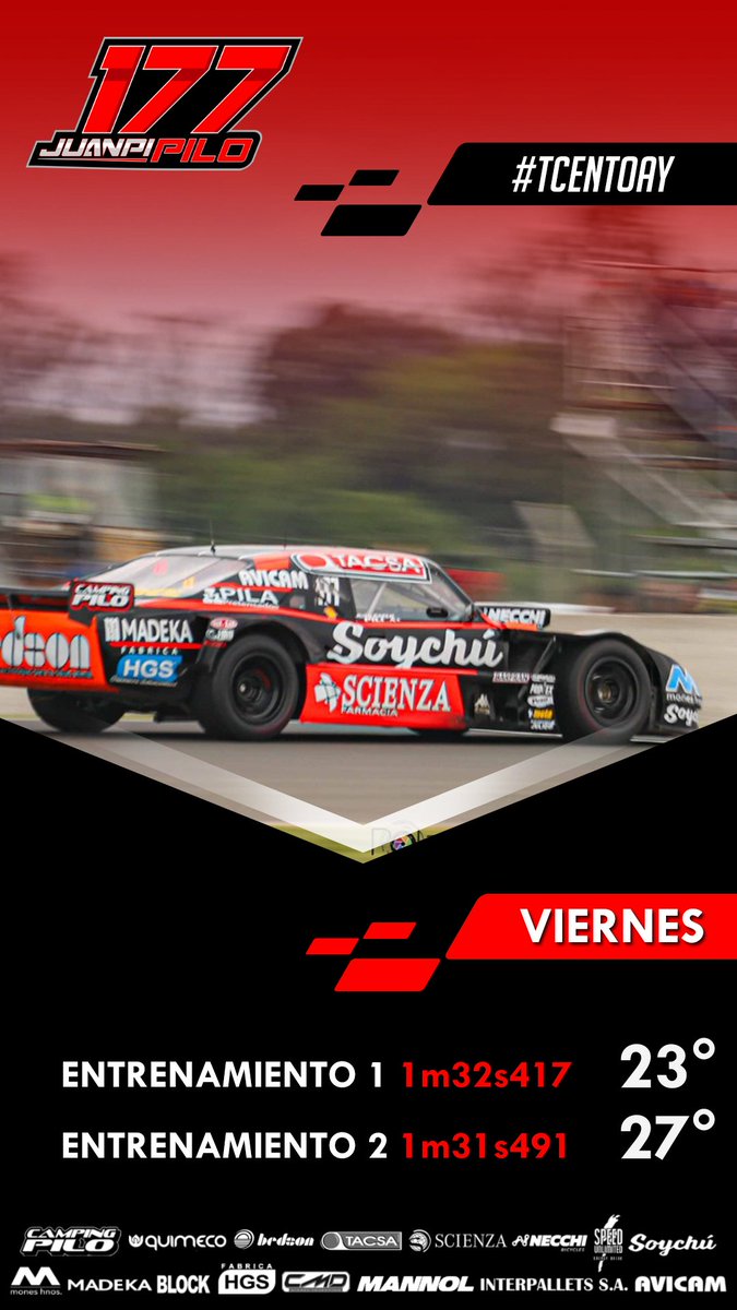 #TCenSanNicolas #TCPista 👉 Mucho trabajo en los ensayos y una condición de pista que no nos permitió sacar muchas conclusiones. Ahora nos toca poner todo de cara a la clasifica!

🔜 Clasificación: ⏰ 15:05hs. 📺 <a href="/canaldeportv/">DEPORTV</a> 

📸 <a href="/DamianBarisch/">Damian Barischpolski</a>