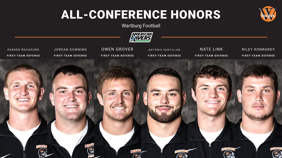WartburgKnights's tweet photo. Conference Awards🏆
 
First-team defense: Parker Rochford, Jordan Downing,  Owen Grover, Antonio Santillan, Nate Link, Riley Konrardy

🧵 https://t.co/s87rnG14XC