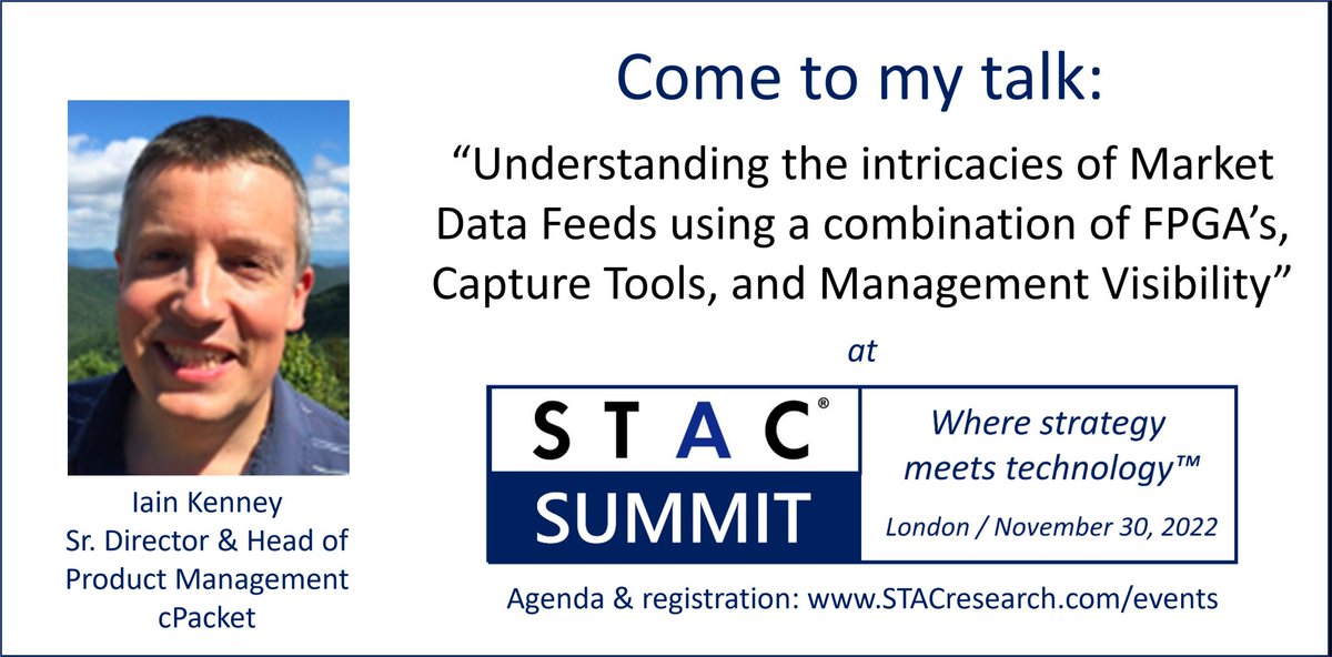 cPacket's tweet image. Join #cPacket in our #InnovationRound on Nov 30th (4:10 pm) at #STAC #London where we will speak about:
&quot;#MarketDataFeed using #FPGA, #PacketCapture, and #NetworkVisibility&quot; 
&amp;gt;&amp;gt;&amp;gt; stacresearch.com/fall2022LON

Do not want to miss it if it could solve your pain points in #BFSI and #HFT.