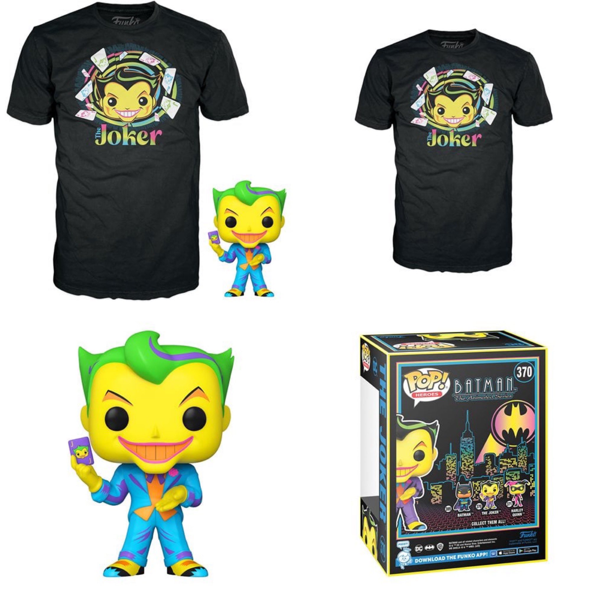 Funko POP! Tees Batman, The Animated Series The Joker (Blacklight