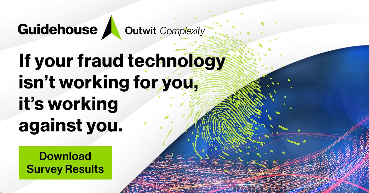 Guidehouse's tweet photo. Don’t wait to optimize your anti-fraud technology.
Learn how financial institutions are using technology to identify and address fraud on an ongoing basis.
https://t.co/ZRY7jGIJND #fraudtechnology #fraudweek #fightfraud https://t.co/bAbjpmnEFa