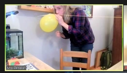 ZOOMING into Thanksgiving Break week like Mrs. Zedaker's physical science students demonstrating Newton's Laws of Motion using balloon rockets in virtual stations!! Happy Friday, friends! <a href="/OnlineHanover/">Hanover Online School</a>
