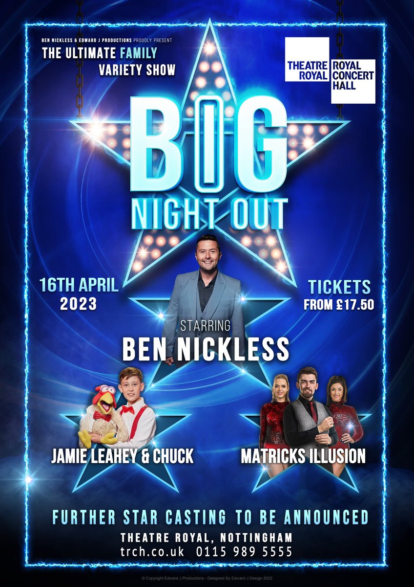 Ben Nickless (@realbennickless) on Twitter photo Can’t wait to return to <a href="/RoyalNottingham/">TRCH</a> on the 16th April 2023 with <a href="/BigNightOutUK/">Big Night Out UK Tour</a> with <a href="/JamieLeahey01/">Jamie Leahey</a> & <a href="/MatricksUK/">Matricks Illusion</a> from <a href="/BGT/">BGT</a> plus further star casting to be announced, come & join us if you can for an amazing variety show suitable for all the family trch.co.uk/whats-on/big-n… Can’t wait to return to <a href="/RoyalNottingham/">TRCH</a> on the 16th April 2023 with <a href="/BigNightOutUK/">Big Night Out UK Tour</a> with <a href="/JamieLeahey01/">Jamie Leahey</a> & <a href="/MatricksUK/">Matricks Illusion</a> from <a href="/BGT/">BGT</a> plus further star casting to be announced, come & join us if you can for an amazing variety show suitable for all the family trch.co.uk/whats-on/big-n…