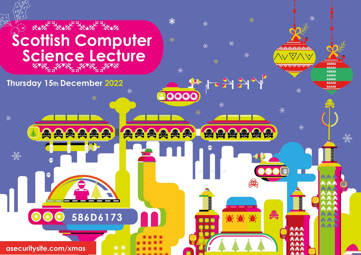 Prof B Buchanan OBE FRSE (@billatnapier) on Twitter photo It is back again on 15 December 2022 ... the annual online Scottish Computer Science Lecture ... with lots of interesting talks, fun challenges and (hopefully) the largest cipher challenge ever! Teachers can register here: eventbrite.co.uk/e/christmas-co… <a href="/ScullionToni/">Toni Scullion</a> <a href="/CiaraMitchellXX/">Ciara Mitchell</a> It is back again on 15 December 2022 ... the annual online Scottish Computer Science Lecture ... with lots of interesting talks, fun challenges and (hopefully) the largest cipher challenge ever! Teachers can register here: eventbrite.co.uk/e/christmas-co… <a href="/ScullionToni/">Toni Scullion</a> <a href="/CiaraMitchellXX/">Ciara Mitchell</a>