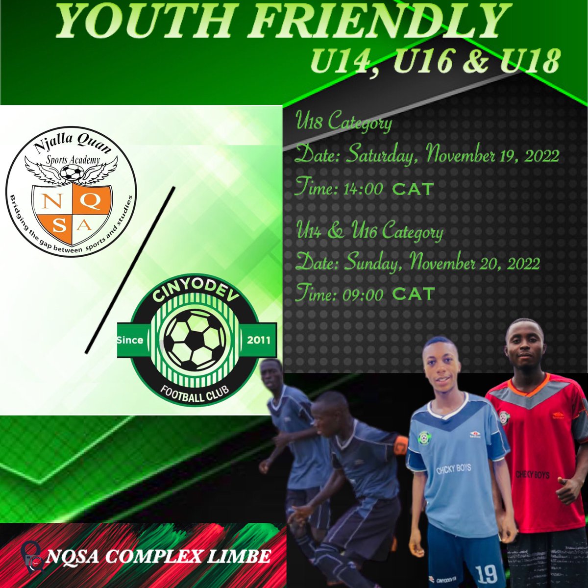 Its action weekend for our youth sides, as managent continues to finerune ahead of major competitions. 
#CheckyBoys 
🟢⚪️🟢⚪️