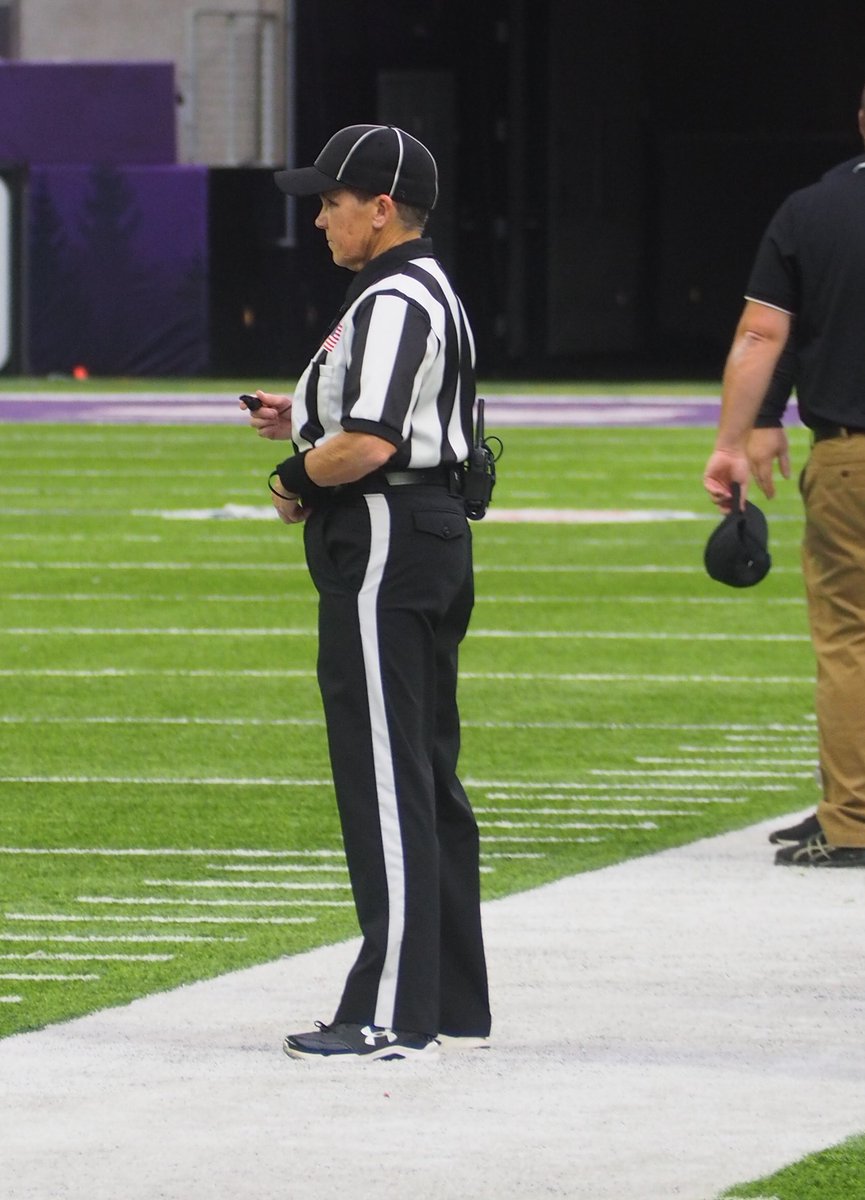 Congratulations to M.J. Wagenson on becoming the first female official to work a game in the #mshsl football state semifinals. She was part of the crew for today's 2A game between Barnesville and Jackson County Central. M.J. also officiates basketball, volleyball and softball.