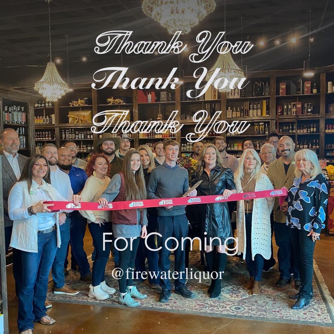 LiquorFirewater's tweet photo. Thank you to everyone who attended the 🎆GRAND OPENING🎆 yesterday! The support we felt from the Greater Waco Chamber of Commerce and the community was astounding. We are looking forward to providing UNMATCHED customer service and stocking UNIQUE products!

Only at Firewater 🔥💧 https://t.co/FEZeLNBhNT