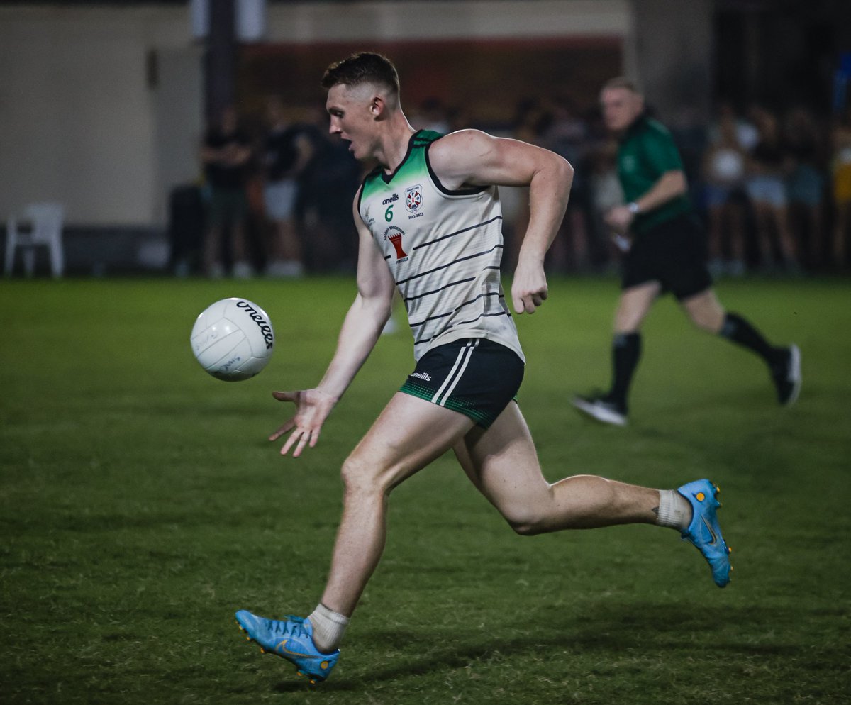 Aaron Maddock of St. Martins and Sharjah Gaels in action in the Senior final of Round 2 of the Middle East League in Sharjah last Saturday night. #GAA #worldgaa #Irishabroad #gaaabroad

Photo credit: x.com/charlesverghese