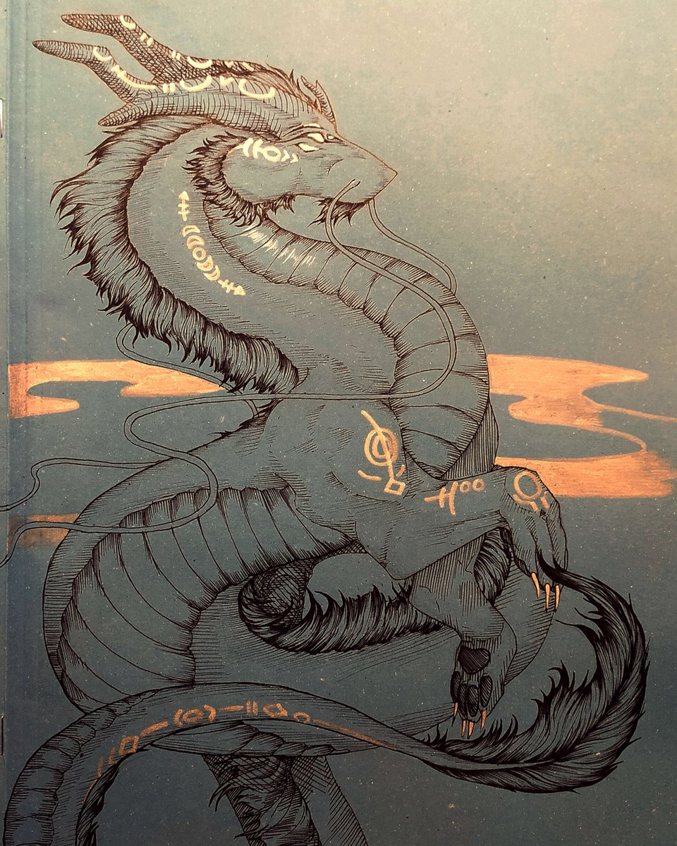 art_yamiii's tweet photo. Dragon ~
Another traditional piece.

#dragon
#artwork #artworks #traditionalart #chinesedragon #silver #wind #fluffydragon #fluffy #paws https://t.co/lnIQUtAeGf