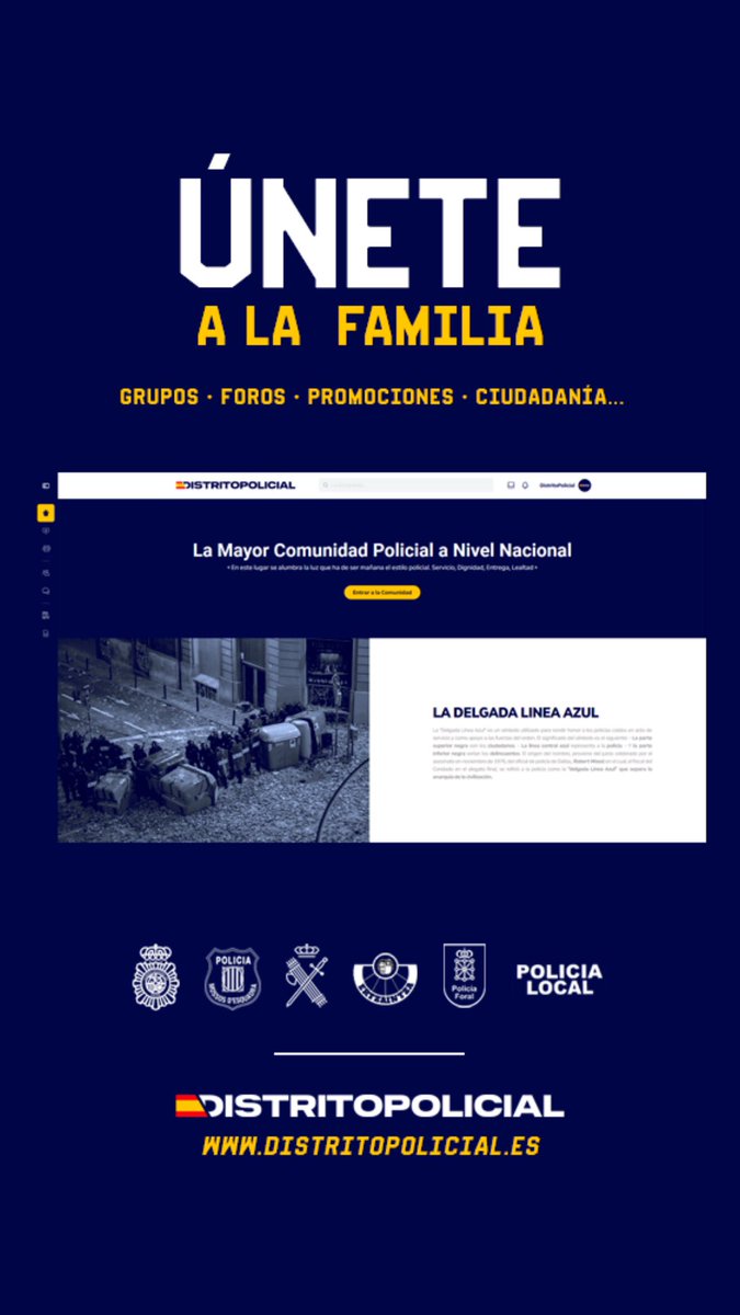 Dpolicialesp's tweet photo. Te unes a la gran comunidad policial? Te esperamos! 🫡 https://t.co/MNwOkmbi1u