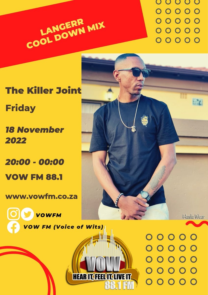 vow_881's tweet photo. Allow us to ease you into the show with sounds of #CoolDownMix by @LangerrrSA 

🎶UMngomezulu feat Jeru - Love You More (Original Mix)

⏲️20:00 - 00:00
🌍 https://t.co/xfVRyYfFgT
📻 88.1 FM

#TheKillerJoint / @RealDjSonyce https://t.co/quUtMDzmBN