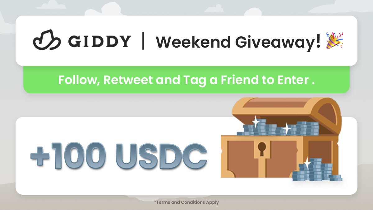 giddydefi's tweet image. Build your portfolio with 100 free $USDC from Giddy!

All you've gotta do is:
1. Follow @giddydefi 
2. Retweet
3. Tag a Friend

Good luck! (Winner will be contacted via DMs.)