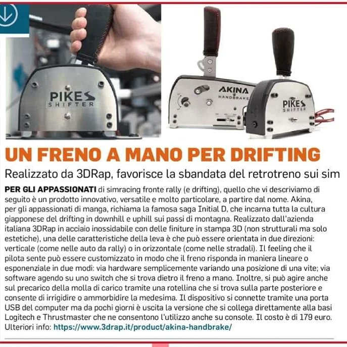 TREDIRAP's tweet photo. Da oggi siamo in edicola su @AUTOilmensile con i nostri prodotti Ignition. 
#3drap #madeinitaly #aziendaitaliana #engineers #simcockpit #simracingrigs #simracingmechanics #motorsport #simracecomponents #iracing #thrustmaster #steeringwheels #f1esports #simracingsetup https://t.co/0UDnuX2wMV