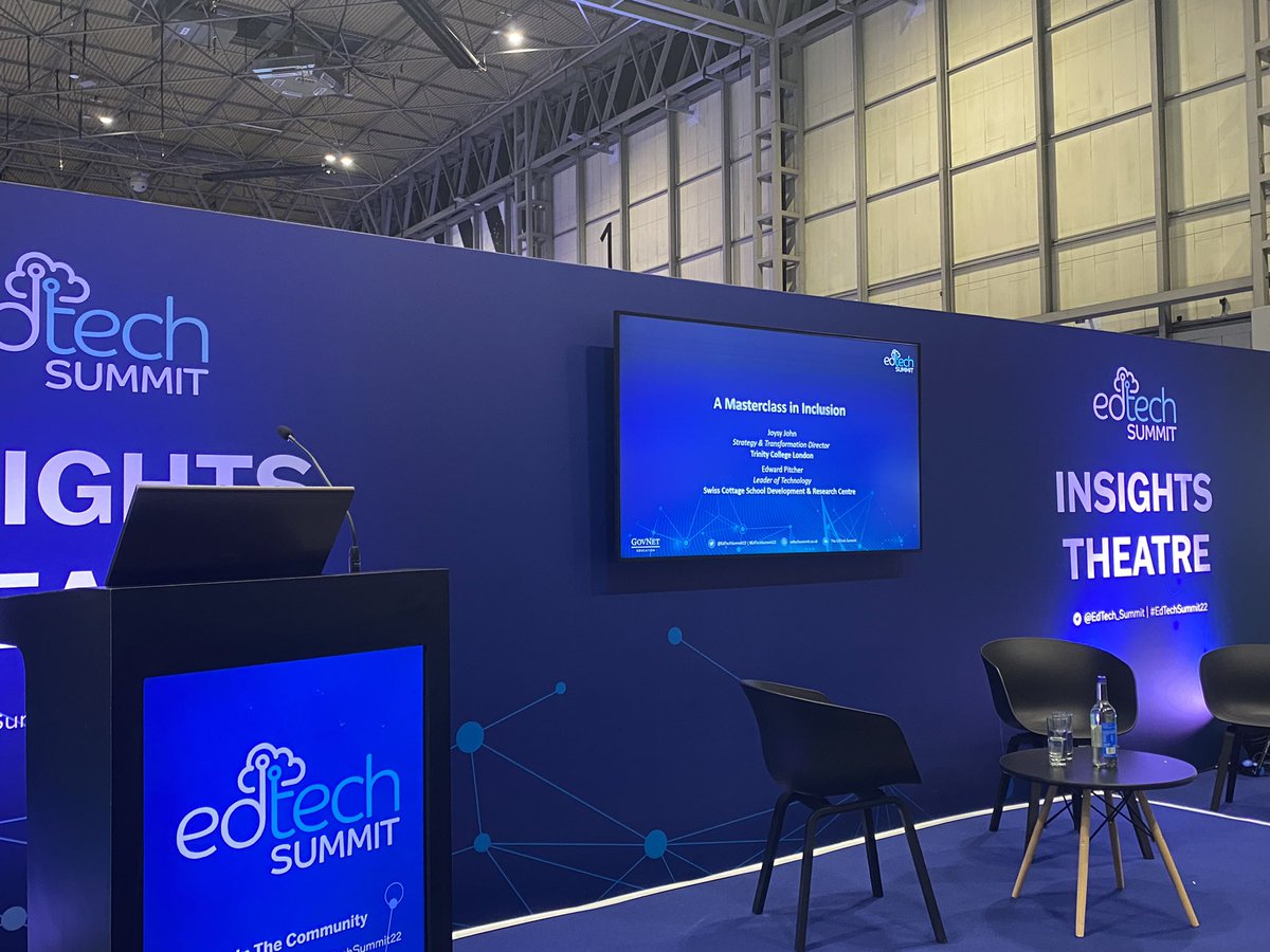 joysyj's tweet photo. Thank you @EdTech_Summit @SAA_Show for the opportunity to share my insights on #inclusion! Enjoyed my conversation with @edpitcher @SwissCottageSch on #edtech #innovation @SoundsofIntent @TrinityC_L #EdtechSummit22 https://t.co/GQXbfgtacU