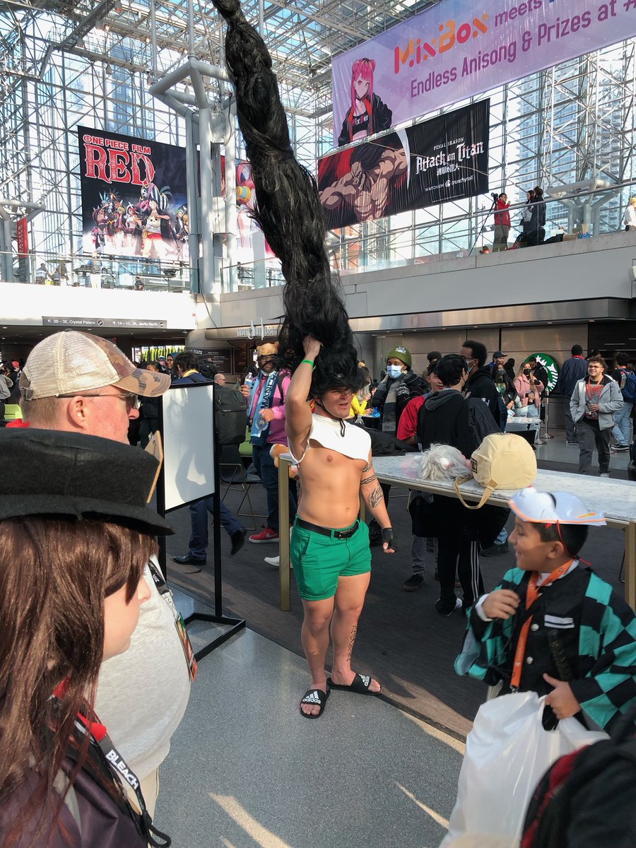 KSA_PR's tweet photo. Careful where you whip that hair back and forth at @animenyc! #manga #pokemon #studioghibli #anime #graphicdesign #art #cosplay #costumeplay #nyc #newyorkcity #bigapple #onepunchman #dragonballz #finalfantasy #theattackontitan #cowboybebop #costumes #costuming https://t.co/3lpyy5NY5i