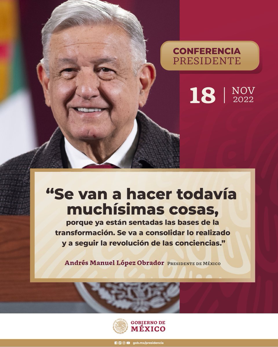 Gobierno de México on Twitter "ConferenciaPresidente 18 de