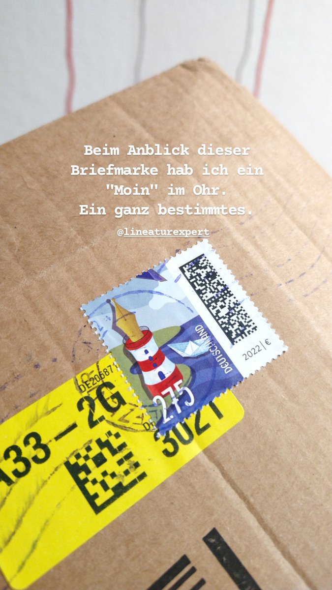 GoldenerStrich's tweet photo. Beim Anblick dieser Briefmarke hab ich ein "Moin" im Ohr. Ein ganz bestimmtes. https://t.co/168hCpp7Dn