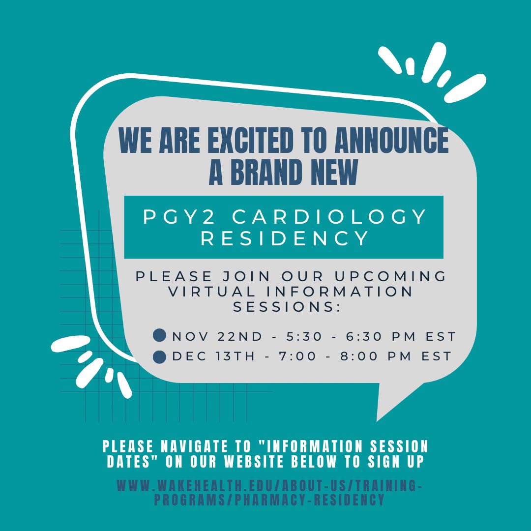 New program alert!! We are actively recruiting for the 2023-2024 year for our brand new PGY2 Cardiology program! Please join one of the upcoming virtual info sessions to learn more! 🫀