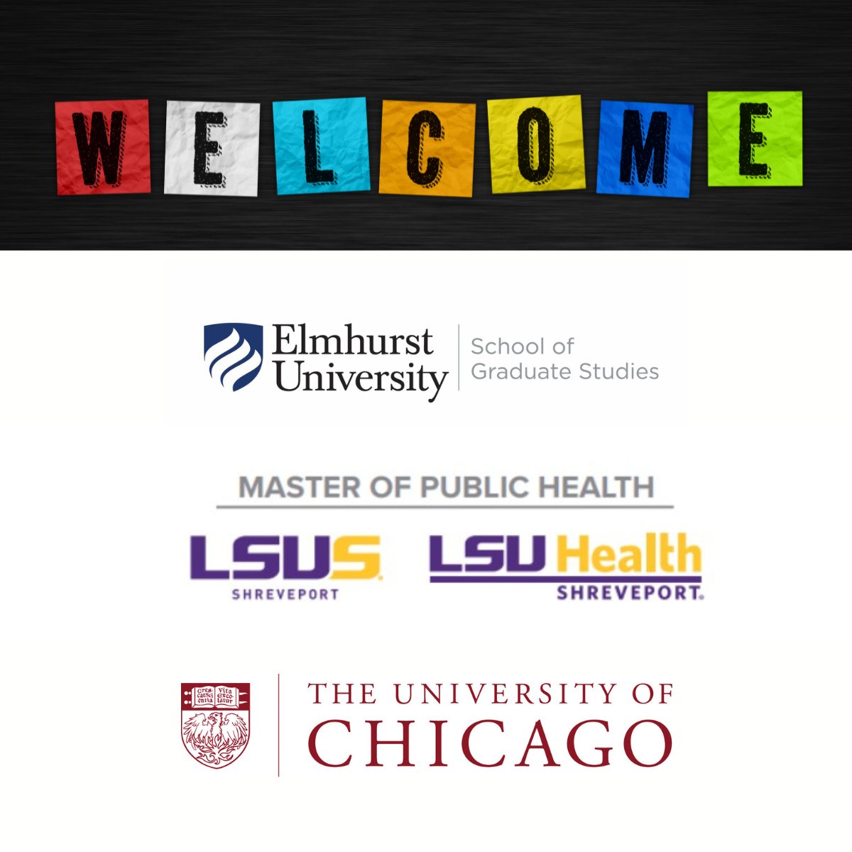 I am thrilled to announce three new members as part of the @ASPPHtweets network! Please welcome @elmhurst_u, @LSUHS, & @UChicago Master of Public Health Programs to the ASPPH family. We are so happy to have you!