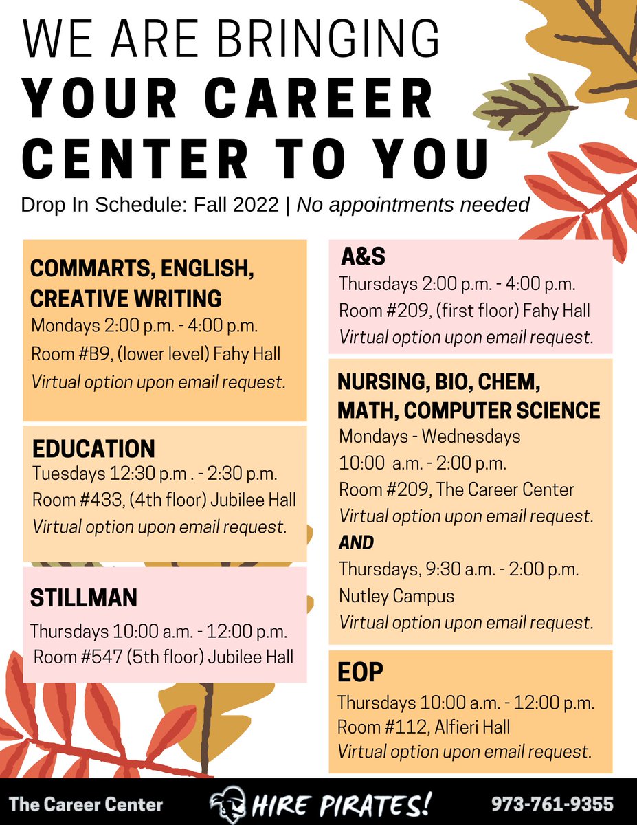 Check out where to meet with your advisor: