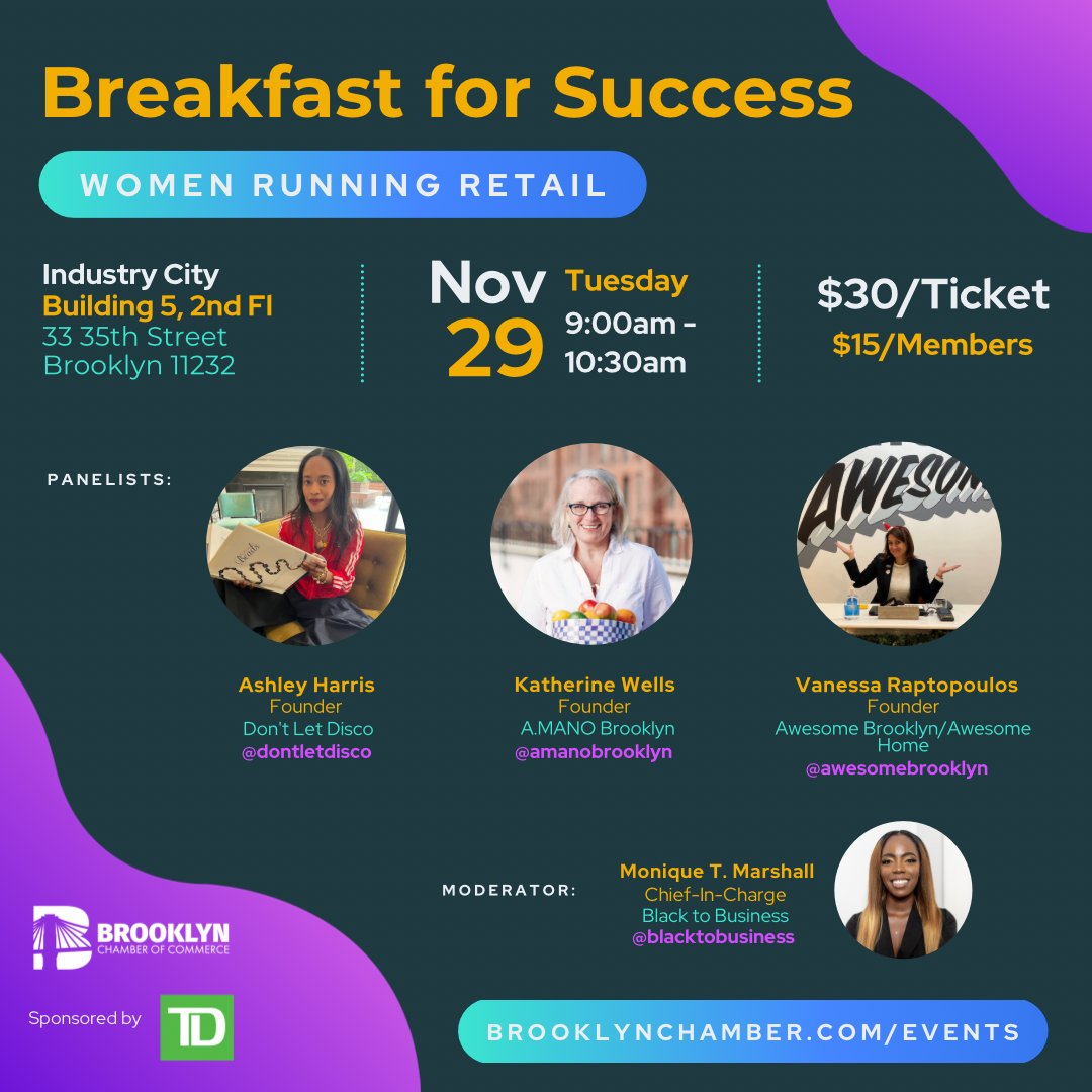Brooklyn Chamber of Commerce (@brooklynchamber) on Twitter photo 📣 Upcoming event! Breakfast for Success on November 29th will focus on Women Running Retail —
Hosted at <a href="/IndustryCity/">Industry City</a>. Breakfast will be served.
Get tickets here: lnkd.in/evBEKtrr 📣 Upcoming event! Breakfast for Success on November 29th will focus on Women Running Retail —
Hosted at <a href="/IndustryCity/">Industry City</a>. Breakfast will be served.
Get tickets here: lnkd.in/evBEKtrr