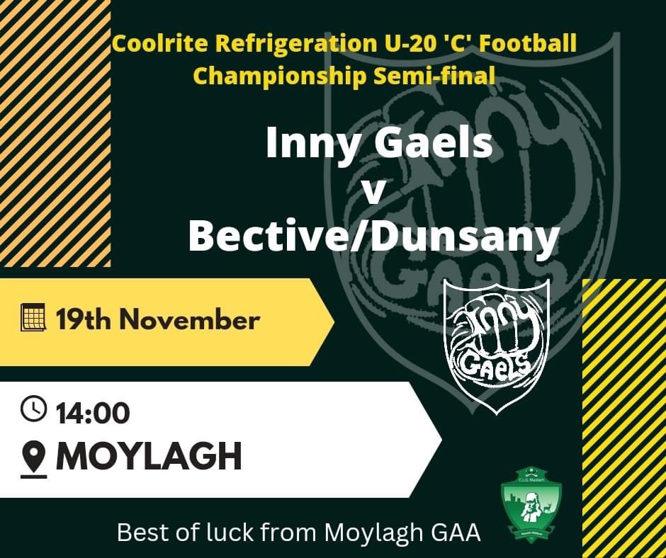 For the U20 semi final in Moylagh this Saturday we’re going to have a donation collection at the gate &amp; split the proceeds between <a href="/BallinloughGaa/">Ballinlough GFC</a> Gary McDonnell collection and the collection for Seamus Brady from <a href="/stmarysgfc/">St Marys GFC Meath</a>

Wishing the lads the best of luck ⚫️🟡⚫️🟡