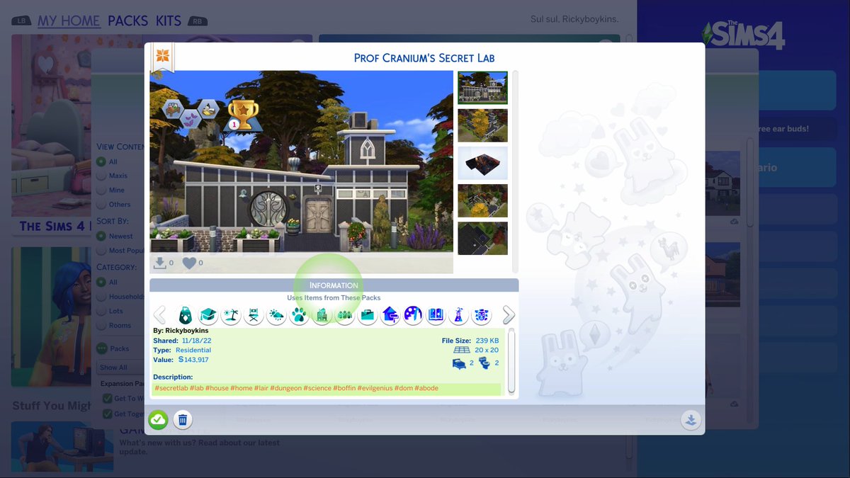Richard52268932's tweet photo. The Sims 4, Prof Cranium's Secret Lab, with a dungeon for 6 friends. #TheSims4 #Sims4 #TheSims #maxis #XboxShare #xboxonex #ContentCreator #Polska #thesims4gallery https://t.co/CHMfhPgnRL