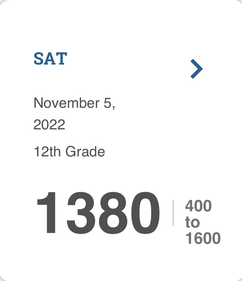 Recent SAT score #studentathlete