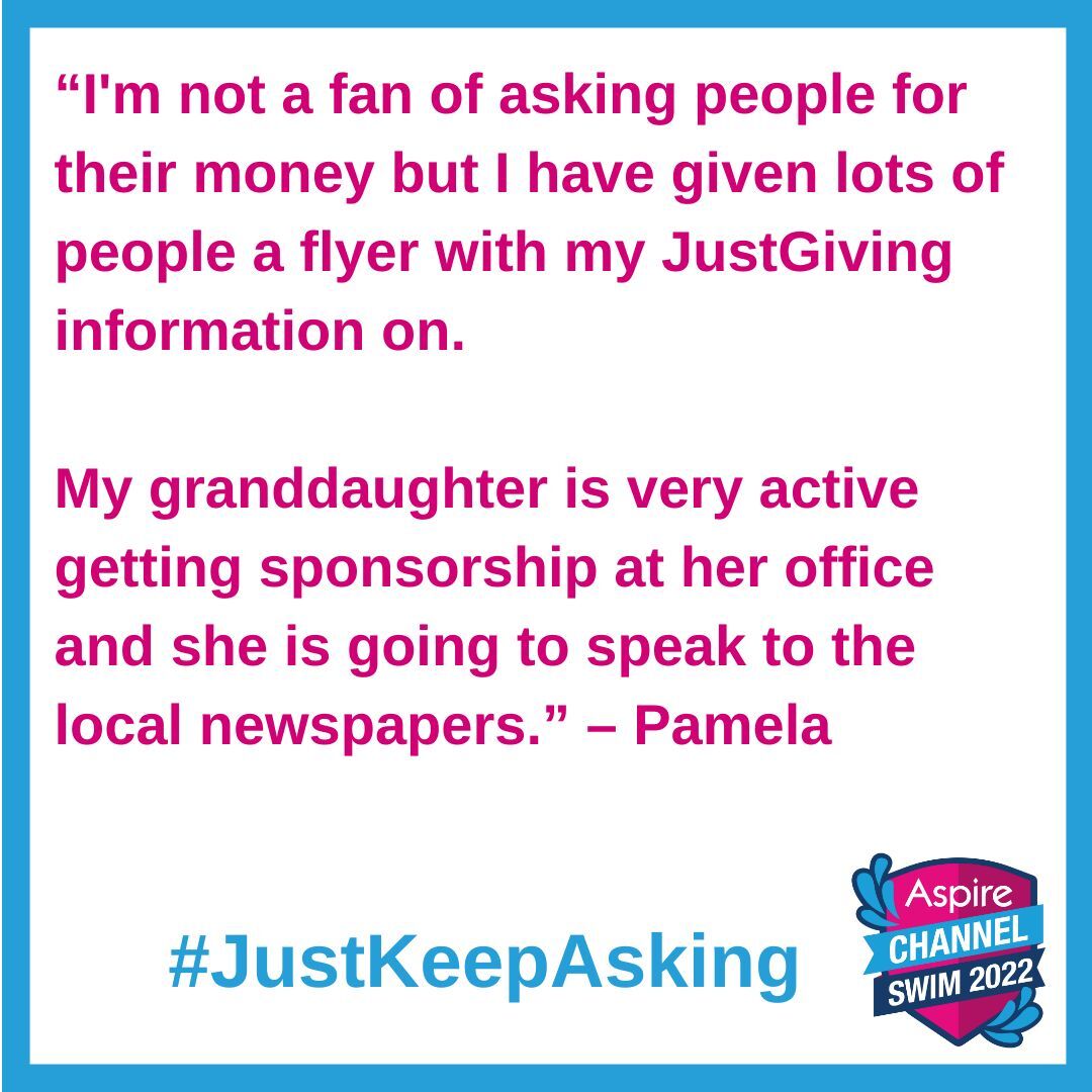 AspChannelSwim's tweet image. If you don't use social media there are lots of other ways to boost your fundraising. #JustKeepAsking #FundraisingFriday 

Read Pamela’s story: aspirechannelswim.co.uk/blog/90-year-o…
